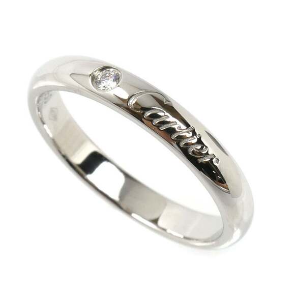 CARTIER Pt950 Platinum C de Cartier Wedding Ring with 1 Diamond B4232252 52...